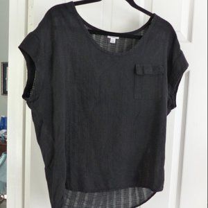 Splendid Gauzy Black Top Size Large